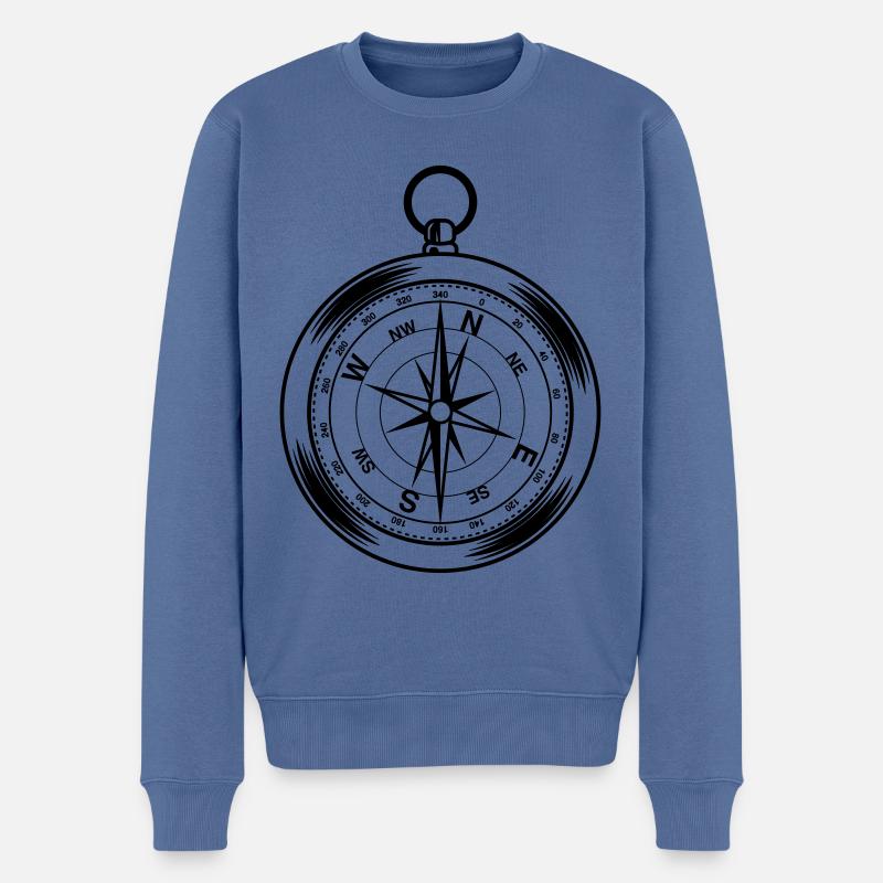 kompass symbol form - Männer Premium Bio Pullover - Taubenblau