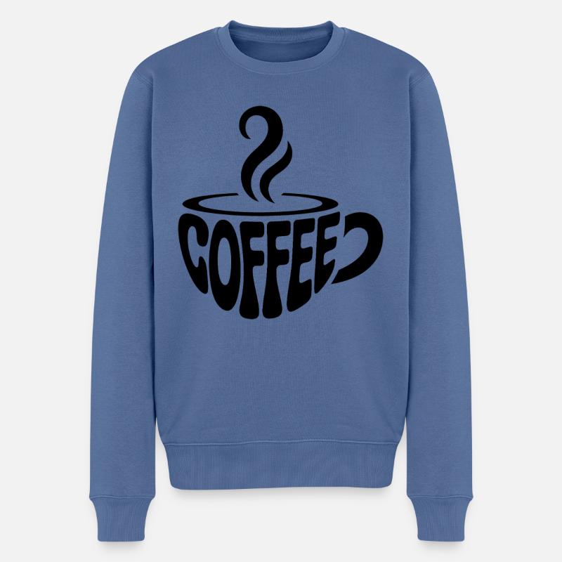 Coffee - Cool Café Logo - Pull Premium bio Homme - bleu pigeon