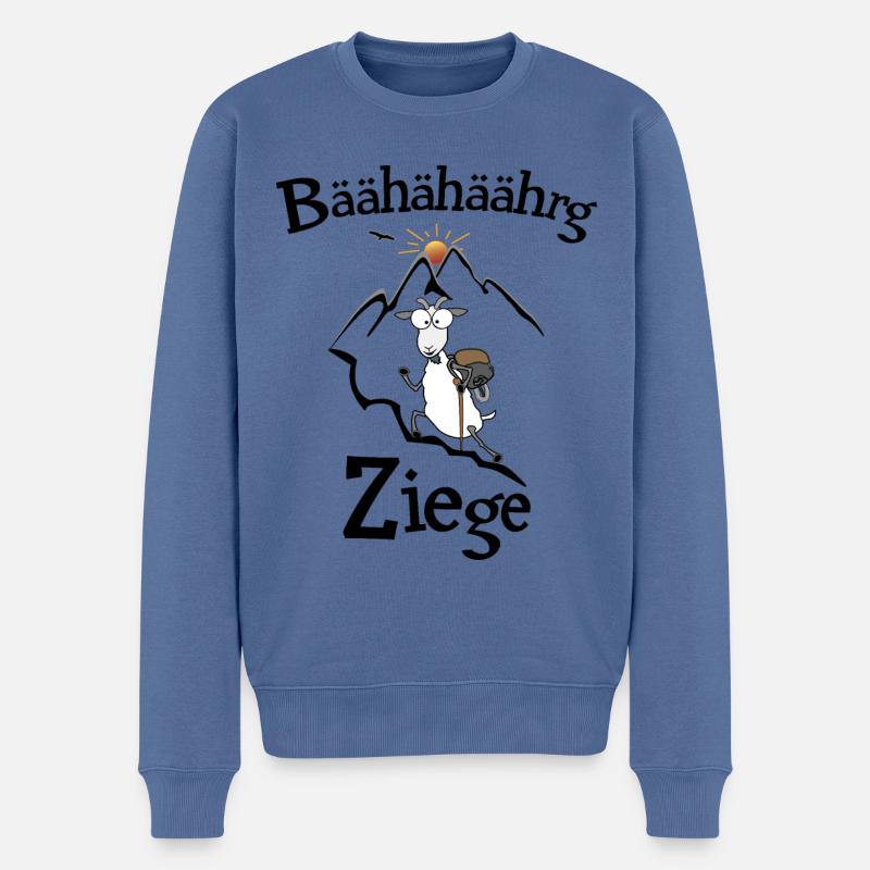 Bergziege - Männer Premium Bio Pullover - Taubenblau