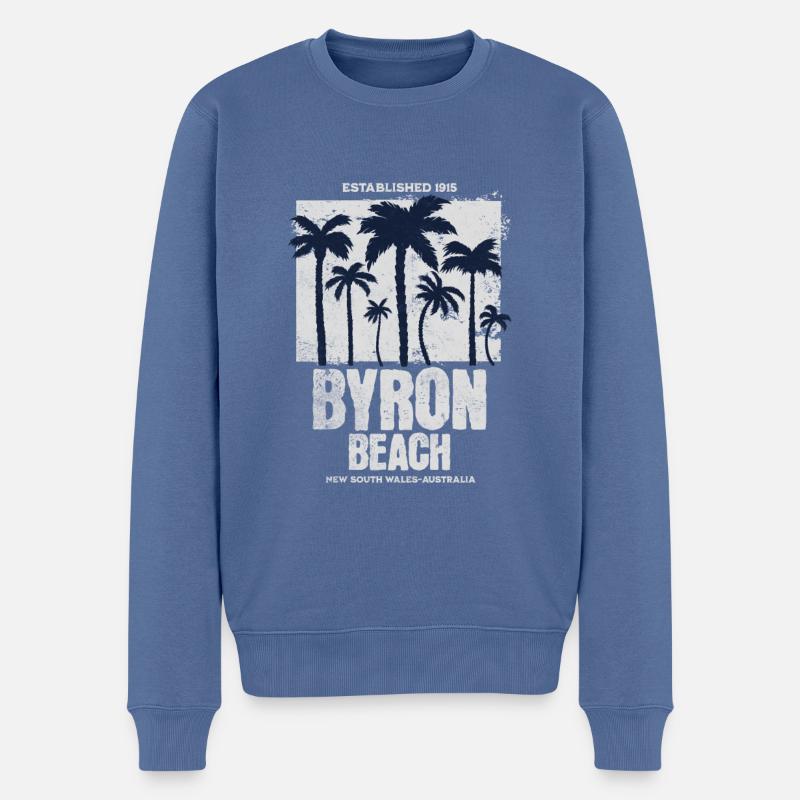 Byron Beach NSW, Australien - Männer Premium Bio Pullover - Taubenblau