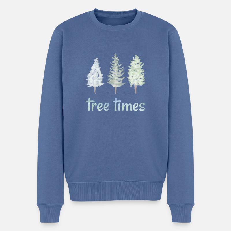 Tree Times - Männer Premium Bio Pullover - Taubenblau