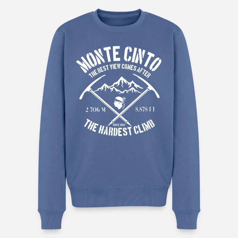 Monte Cinto - Männer Premium Bio Pullover - Taubenblau