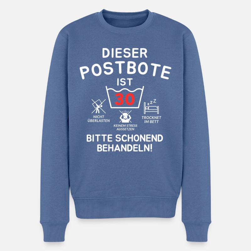 Dieser Postbote ist 30. Schonend behandeln - Männer Premium Bio Pullover - Taubenblau