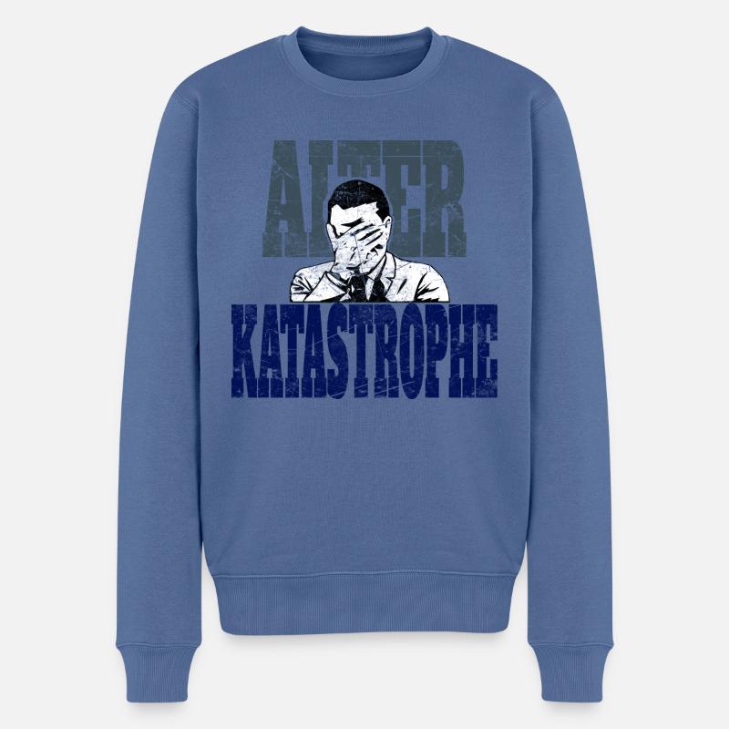 Alter Katastrophe für graue Shirts - Männer Premium Bio Pullover - Taubenblau