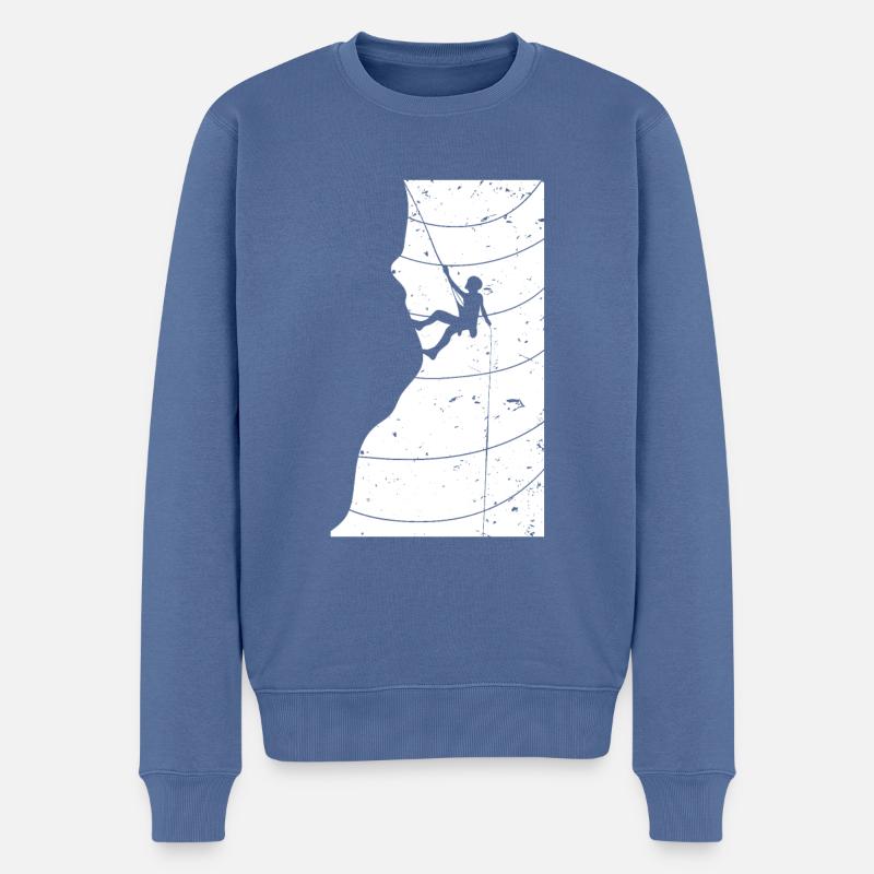 Escalade vintage - Pull Premium bio Homme - bleu pigeon