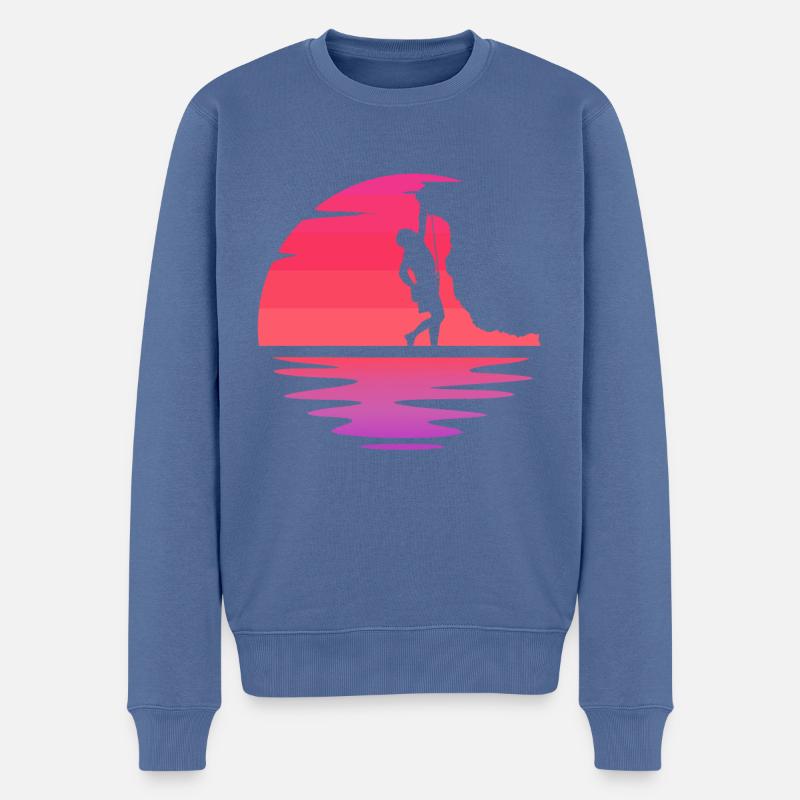 Klettern Sonnenuntergang Geschenk - Männer Premium Bio Pullover - Taubenblau