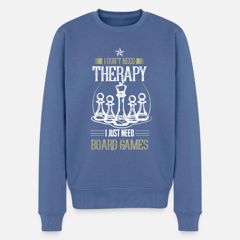 Brettspiele Spiele Schach - Männer Premium Bio Pullover - Taubenblau