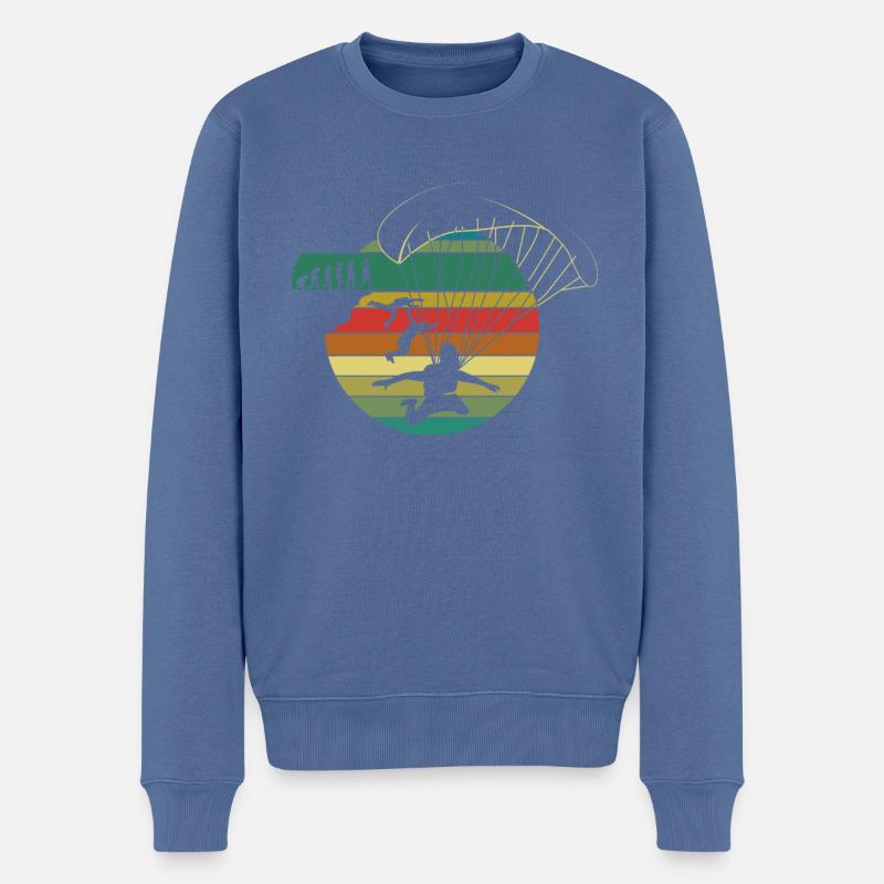 Fallschirm Springen Skydiving - Männer Premium Bio Pullover - Taubenblau