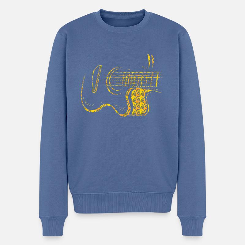 Gitarre Gitarrist Musiker - Männer Premium Bio Pullover - Taubenblau