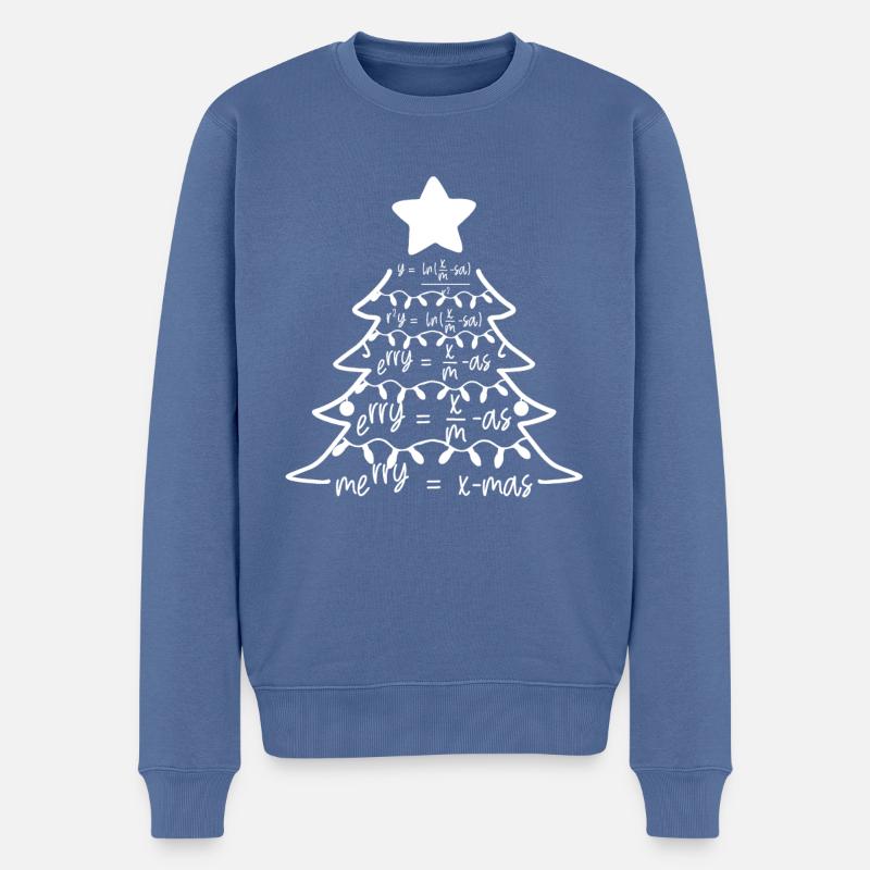 Mathe Mathematik Xmas Tree Weihnachtsgeschenk - Männer Premium Bio Pullover - Taubenblau
