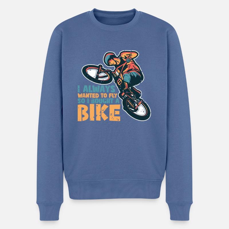 Les motards BMX qui aiment montrer leurs astuces - Pull Premium bio Homme - bleu pigeon