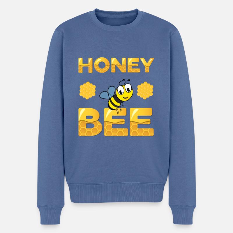 Conception d’abeilles mellifères - Pull Premium bio Homme - bleu pigeon