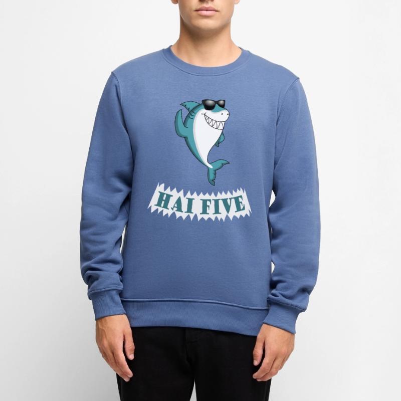 Haifisch High Five oder in dem Fall: HAI FIVE! Männer Premium Bio Pullover