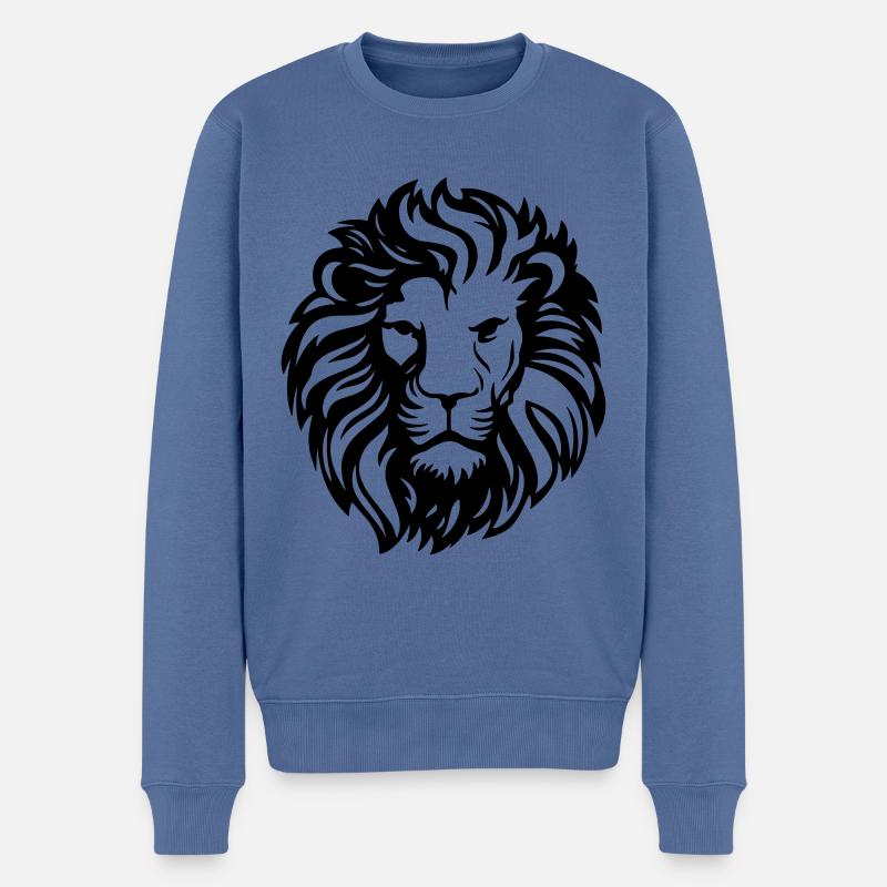 löwe - Männer Premium Bio Pullover - Taubenblau