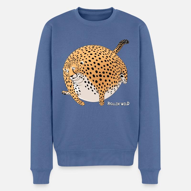 Rollin'Wild - Cheetah - Männer Premium Bio Pullover - Taubenblau