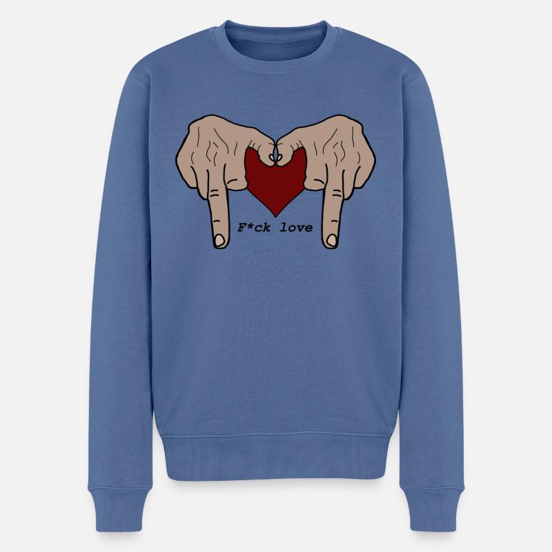 Verdammte Liebe - Männer Premium Bio Pullover - Taubenblau