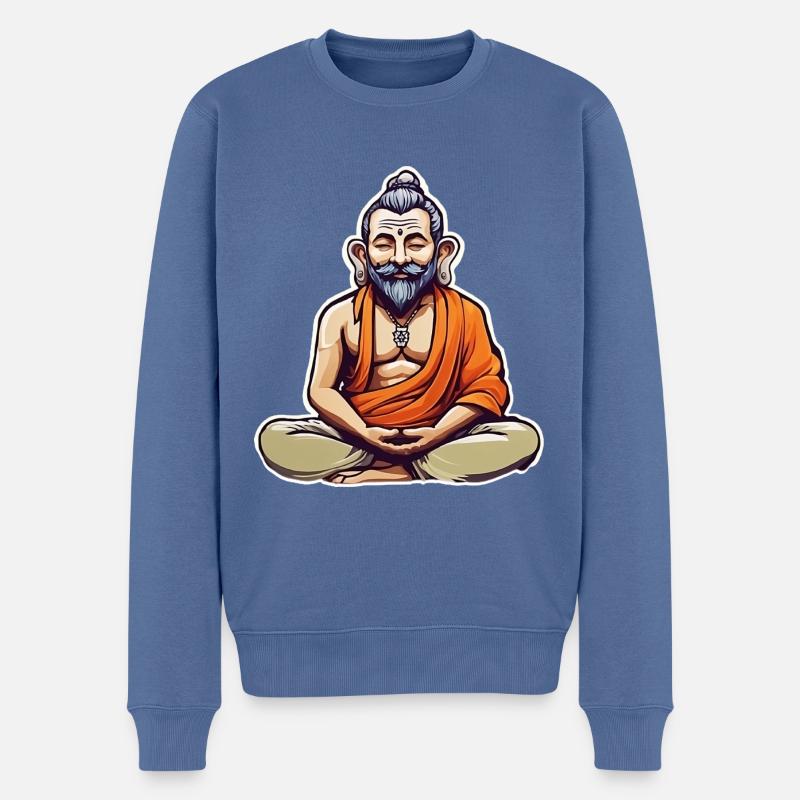 Meditation modern - Männer Premium Bio Pullover - Taubenblau