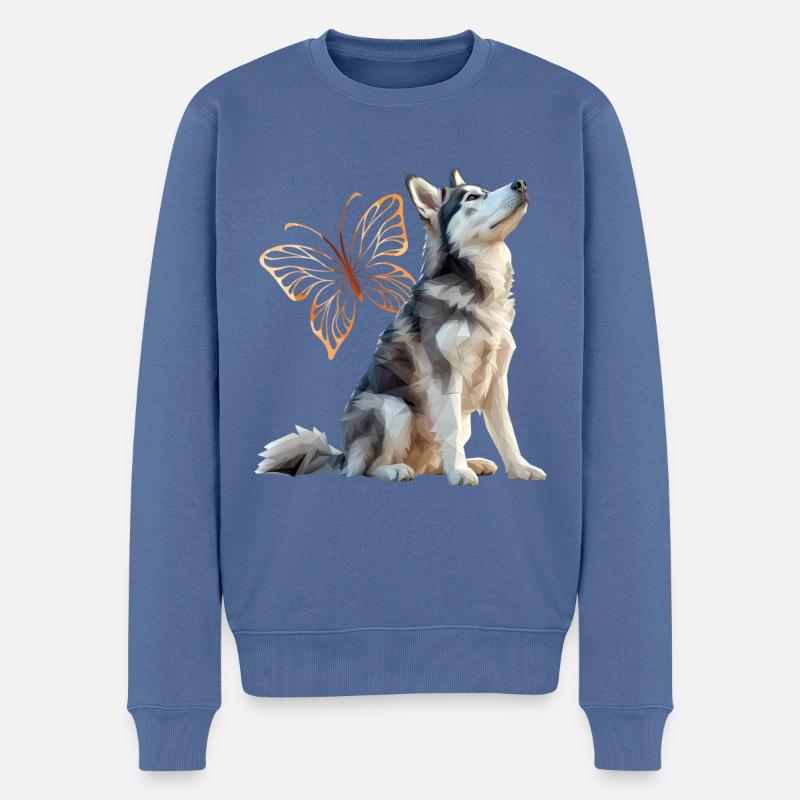 Husky - Männer Premium Bio Pullover - Taubenblau