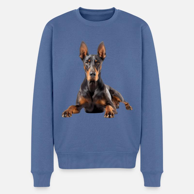 Doberman - Pull Premium bio Homme - bleu pigeon