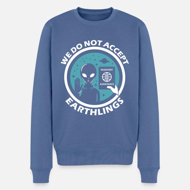 Interplanetare Einwanderung - Männer Premium Bio Pullover - Taubenblau