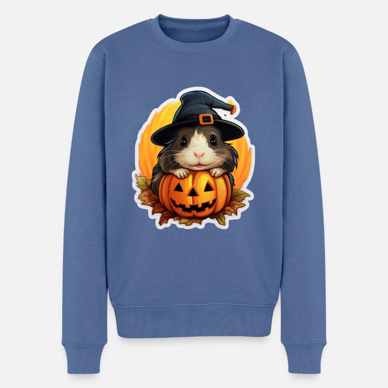 Cochon d’Inde Halloween - Pull Premium bio Homme - bleu pigeon