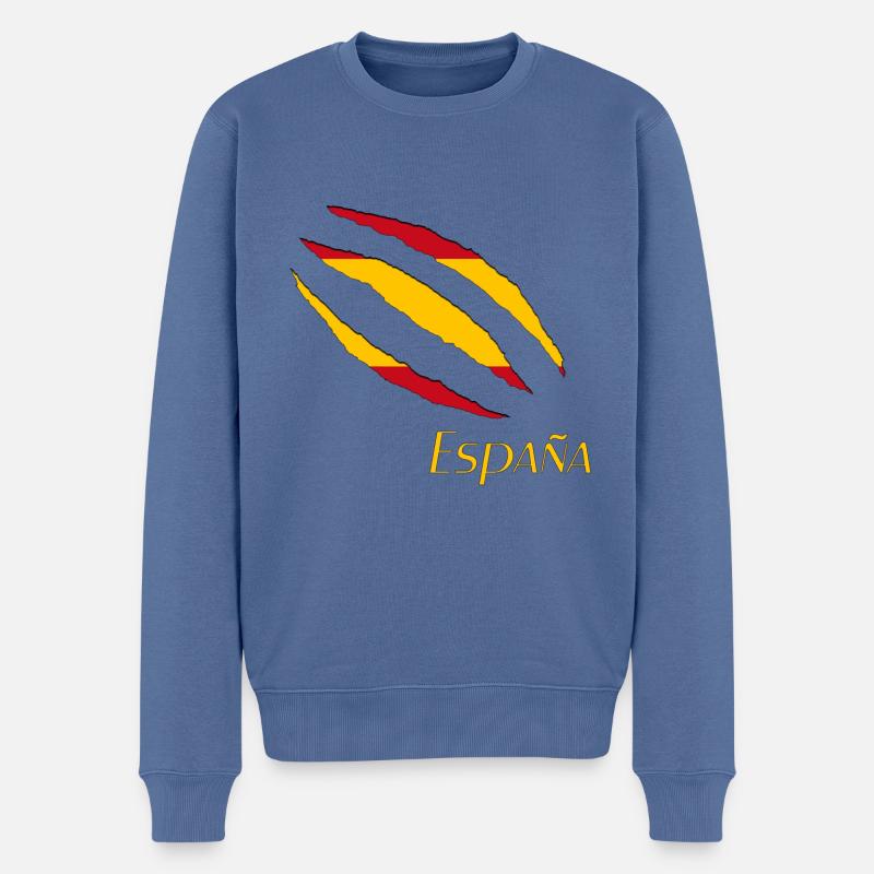 Spain, Spanien, España - Männer Premium Bio Pullover - Taubenblau