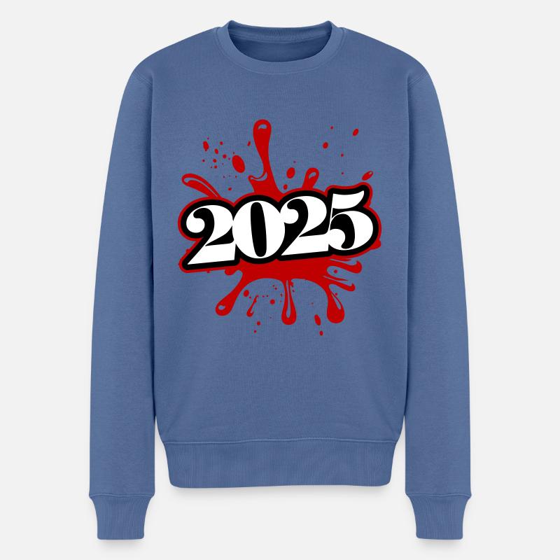 2025 klecks - Männer Premium Bio Pullover - Taubenblau