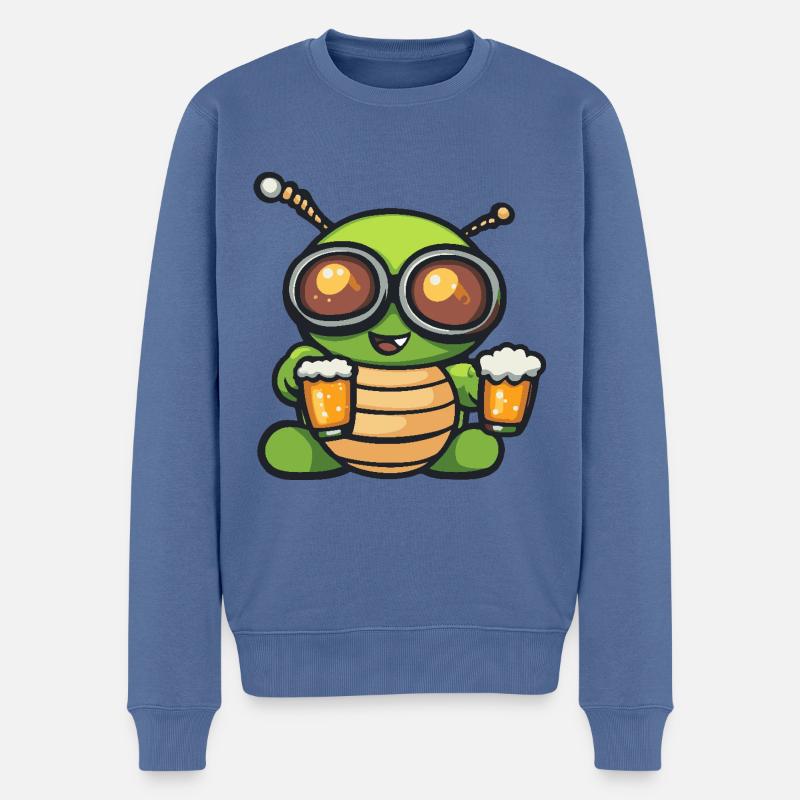 Bière d’après-ski Wurm - Pull Premium bio Homme - bleu pigeon