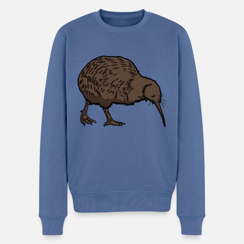 Kiwi Vogel - Männer Premium Bio Pullover - Taubenblau