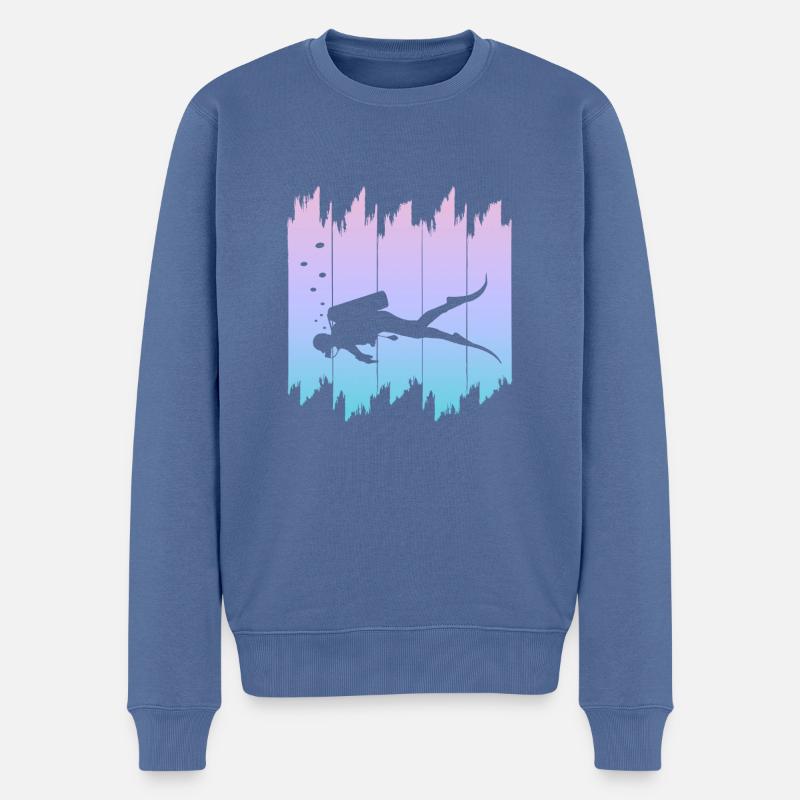Diving Tauchen - Männer Premium Bio Pullover - Taubenblau