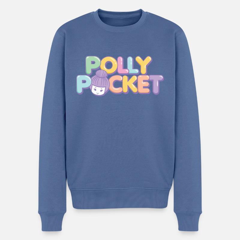 Polly Pocket™ Design Schriftzug - Männer Premium Bio Pullover - Taubenblau