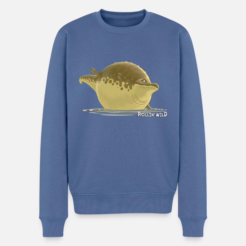 Rollin' Wild - Crocodile - Männer Premium Bio Pullover - Taubenblau
