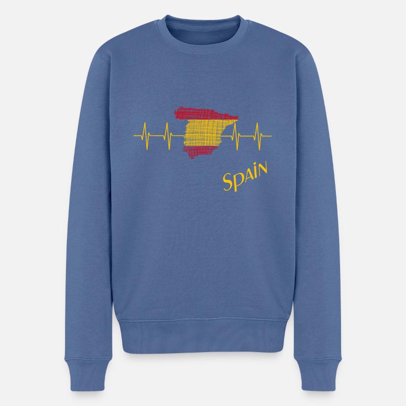 Spain Spanien España - Männer Premium Bio Pullover - Taubenblau