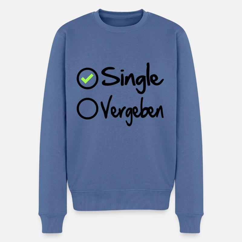 Single Brautschau Suche Frau Mann Partnersuche - Männer Premium Bio Pullover - Taubenblau