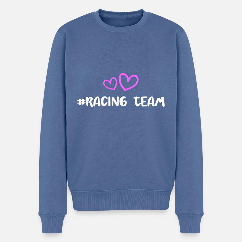 Racing Team Herz - Männer Premium Bio Pullover - Taubenblau