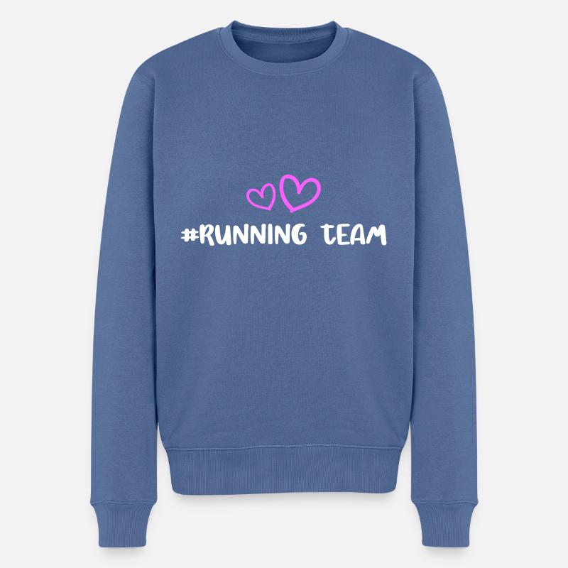 Running Team Herz - Männer Premium Bio Pullover - Taubenblau