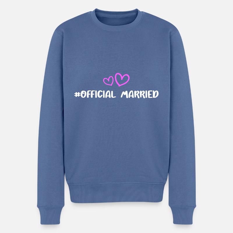 Married Hochzeit Herz - Männer Premium Bio Pullover - Taubenblau