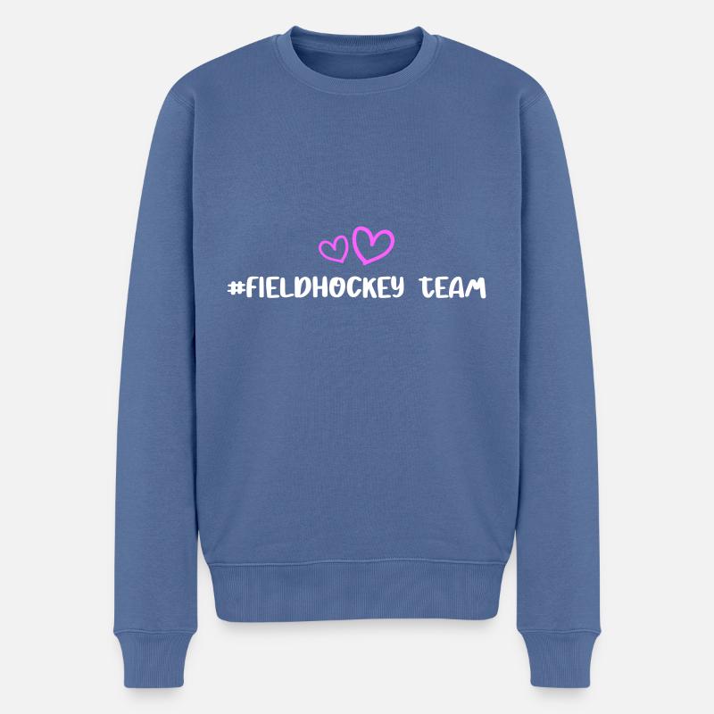 feldhockey team herz - Männer Premium Bio Pullover - Taubenblau