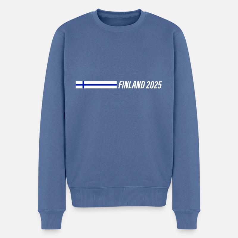 Finnland 2025 - Männer Premium Bio Pullover - Taubenblau
