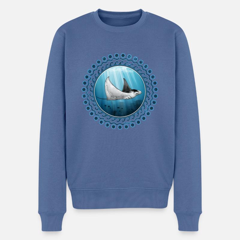 Mantarochen - Männer Premium Bio Pullover - Taubenblau
