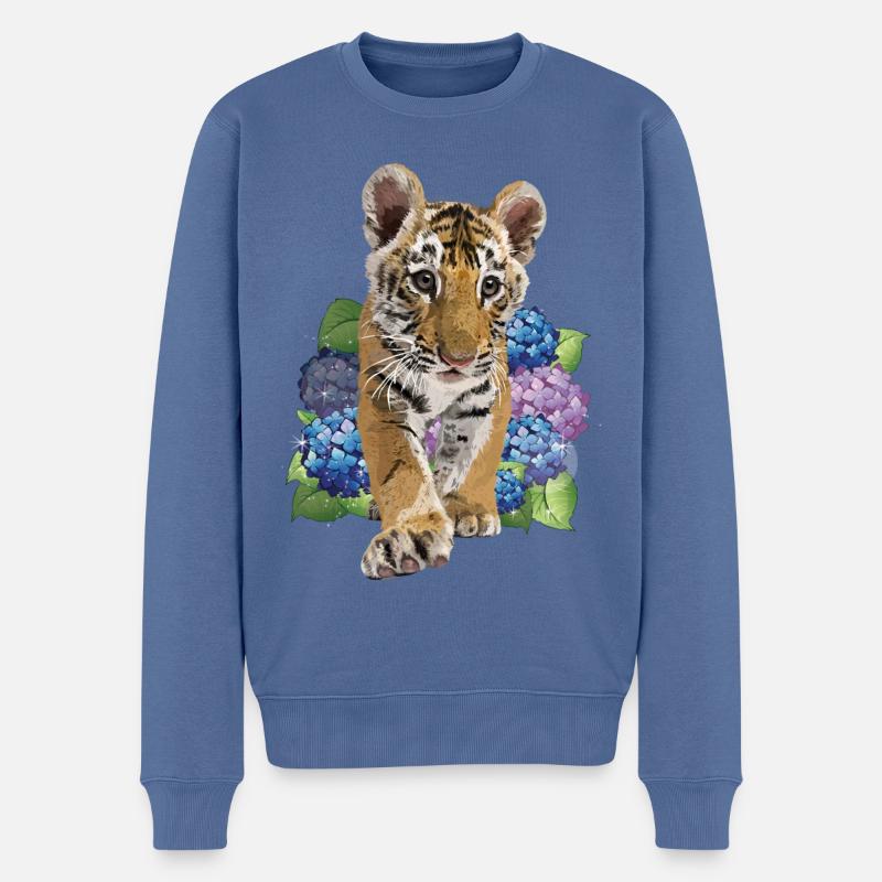 tigre du Bengale - Pull Premium bio Homme - bleu pigeon
