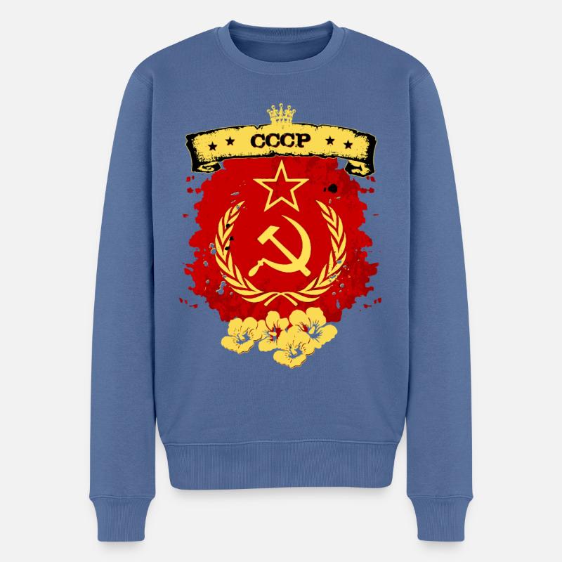 Sovietunion - Männer Premium Bio Pullover - Taubenblau