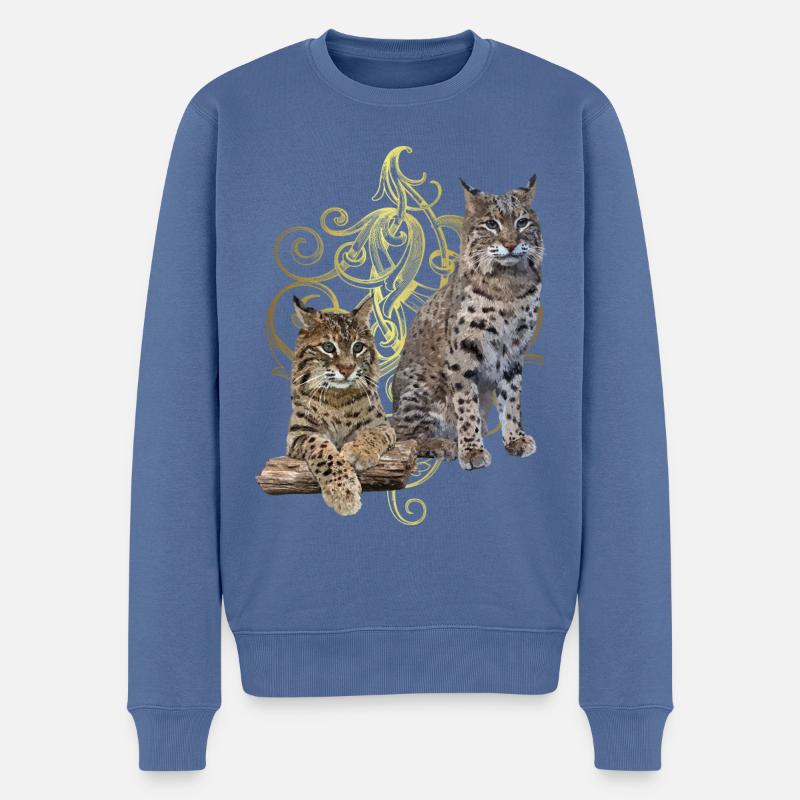 Luchs - Männer Premium Bio Pullover - Taubenblau