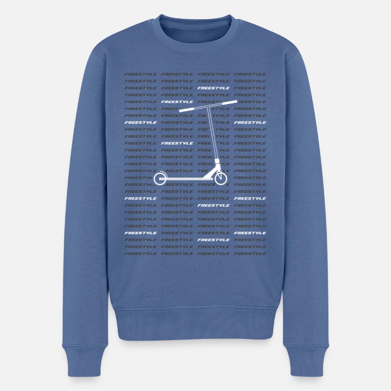 Freestyle 2 - Männer Premium Bio Pullover - Taubenblau