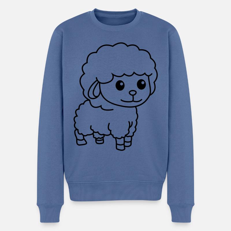 Mouton Comic Animal - Pull Premium bio Homme - bleu pigeon