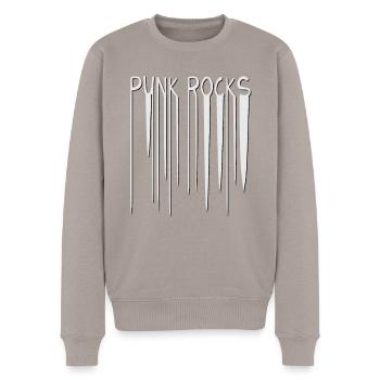 Retro Punkrock Nostalgie Musik Punk Rocks - Männer Premium Bio Pullover - Taupe - Vorne - Nico (187cm)
