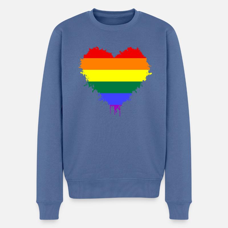 LGBT - Männer Premium Bio Pullover - Taubenblau