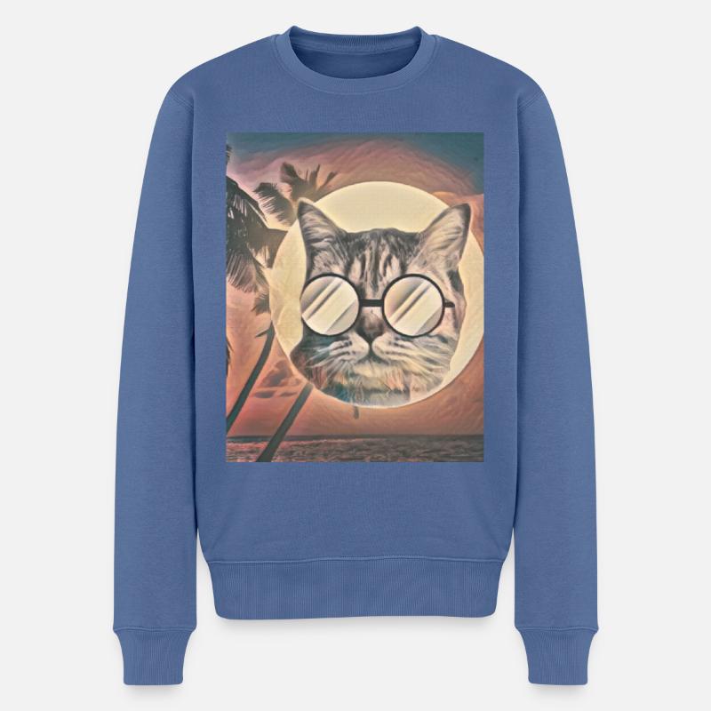 Saveur d’été de chat - Pull Premium bio Homme - bleu pigeon