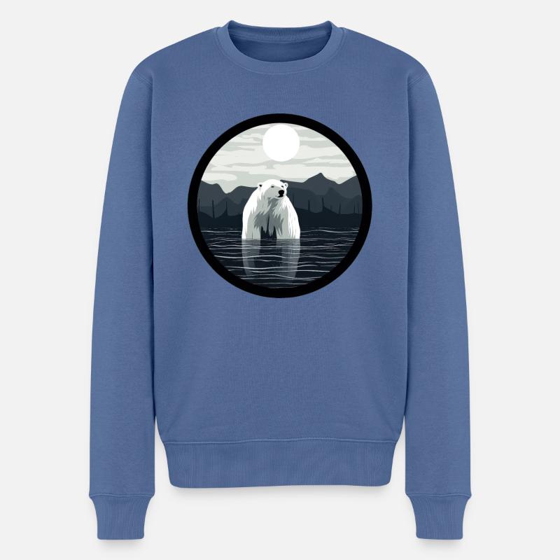 Eisbär - Männer Premium Bio Pullover - Taubenblau