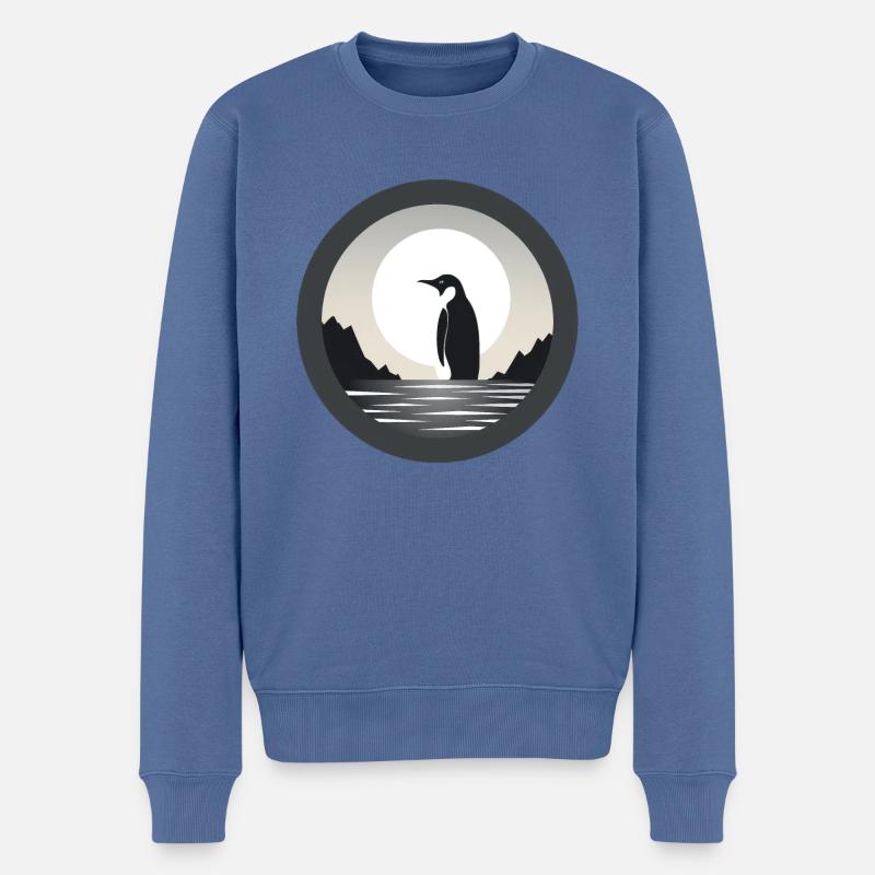 Pinguin - Männer Premium Bio Pullover - Taubenblau